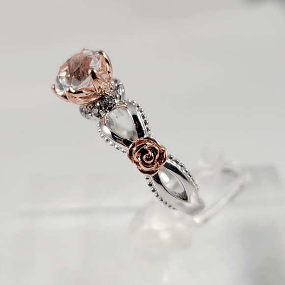 1ct Natural White Topaz and Diamonds Ring - Picture 8 of 15